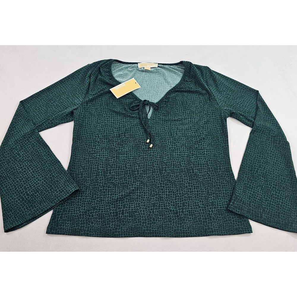 Michael Kors top blouse womens S Small dark emerald green QF551UEH1M $110
